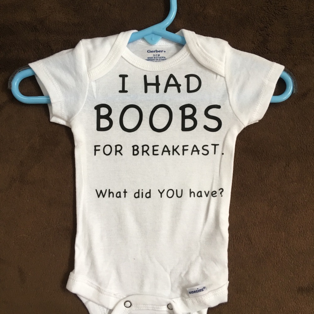 Hand Crafted Gerber White Onesie with Vinyl Saying. Multiple sizes available.